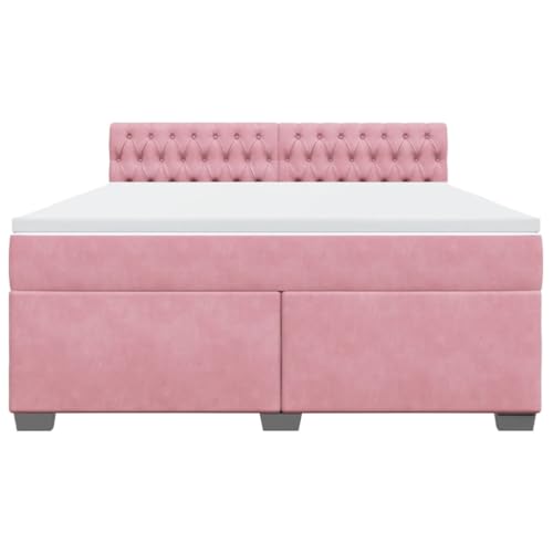 HEFZGDB Boxspringbett mit Matratze Rosa 180x200 cm Samt Einzelbett Familienbett Einzelbetten Doppelbett für Schlafzimmer Gästezimmer Herberge Wohnbereich HEFZGDB Boxspringbett mit Matratze Rosa 180x200 cm Samt Einzelbett Familienbett Einzelbetten Doppelbett für Schlafzimmer Gästezimmer Herberge Wohnbereich von HEFZGDB