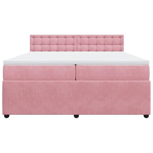 HEFZGDB Boxspringbett mit Matratze Rosa 200x200 cm Samt Daybed Bettgestell Bed Frame Doppelbett für Wohnbereich Schlafzimmer Gästezimmer Herberge HEFZGDB Boxspringbett mit Matratze Rosa 200x200 cm Samt Daybed Bettgestell Bed Frame Doppelbett für Wohnbereich Schlafzimmer Gästezimmer Herberge von HEFZGDB
