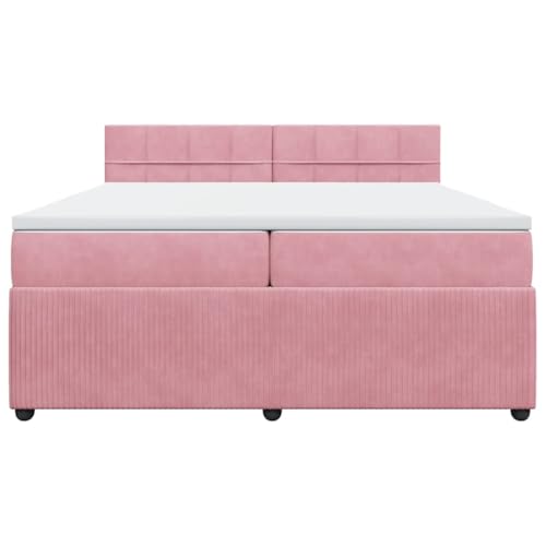 HEFZGDB Boxspringbett mit Matratze Rosa 200x200 cm Samt Daybed Bettgestell Bed Frame Doppelbett für Wohnbereich Schlafzimmer Gästezimmer Herberge HEFZGDB Boxspringbett mit Matratze Rosa 200x200 cm Samt Daybed Bettgestell Bed Frame Doppelbett für Wohnbereich Schlafzimmer Gästezimmer Herberge von HEFZGDB