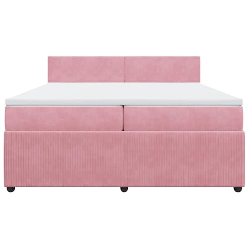 HEFZGDB Boxspringbett mit Matratze Rosa 200x200 cm Samt Daybed Bettgestell Bed Frame Doppelbett für Wohnbereich Schlafzimmer Gästezimmer Herberge HEFZGDB Boxspringbett mit Matratze Rosa 200x200 cm Samt Daybed Bettgestell Bed Frame Doppelbett für Wohnbereich Schlafzimmer Gästezimmer Herberge von HEFZGDB