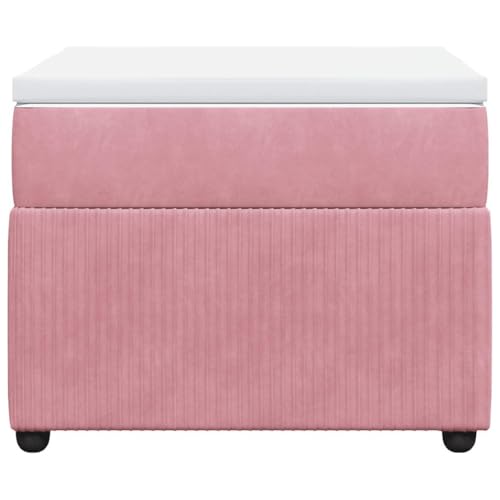 HEFZGDB Boxspringbett mit Matratze Rosa 80x200 cm Samt Ehebett Bed Frame Familienbett Doppelbett für Gästezimmer Herberge Schlafzimmer Wohnbereich von HEFZGDB