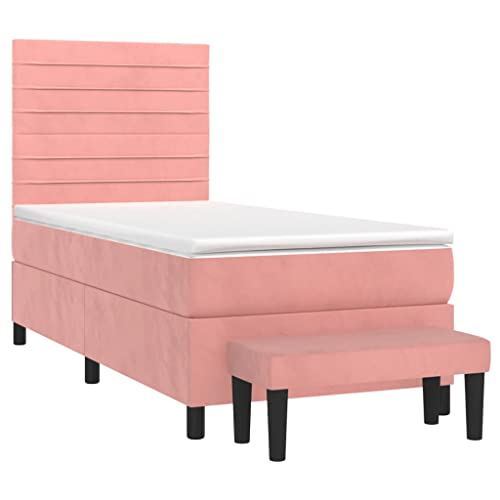 HEFZGDB Boxspringbett mit Matratze Rosa 80x200 cm Samt Ehebett Bed Frame Familienbett Doppelbett für Schlafzimmer Wohnbereich Herberge Gästezimmer HEFZGDB Boxspringbett mit Matratze Rosa 80x200 cm Samt Ehebett Bed Frame Familienbett Doppelbett für Schlafzimmer Wohnbereich Herberge Gästezimmer von HEFZGDB