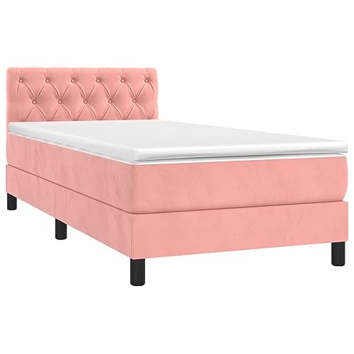 HEFZGDB Boxspringbett mit Matratze Rosa 80x200 cm Samt Jugendbett Gästebett Einzelbetten Doppelbett für Herberge Gästezimmer Schlafzimmer Wohnbereich HEFZGDB Boxspringbett mit Matratze Rosa 80x200 cm Samt Jugendbett Gästebett Einzelbetten Doppelbett für Herberge Gästezimmer Schlafzimmer Wohnbereich von HEFZGDB