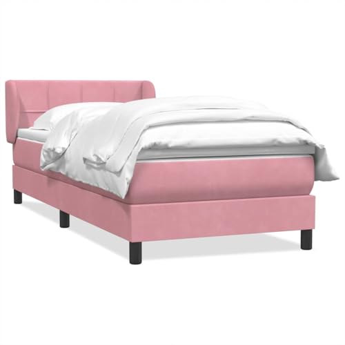HEFZGDB Boxspringbett mit Matratze Rosa 80x210 cm Samt Jugendbett Gästebett Bettgestell Single Bed für Gästezimmer Wohnbereich Schlafzimmer Herberge HEFZGDB Boxspringbett mit Matratze Rosa 80x210 cm Samt Jugendbett Gästebett Bettgestell Single Bed für Gästezimmer Wohnbereich Schlafzimmer Herberge von HEFZGDB