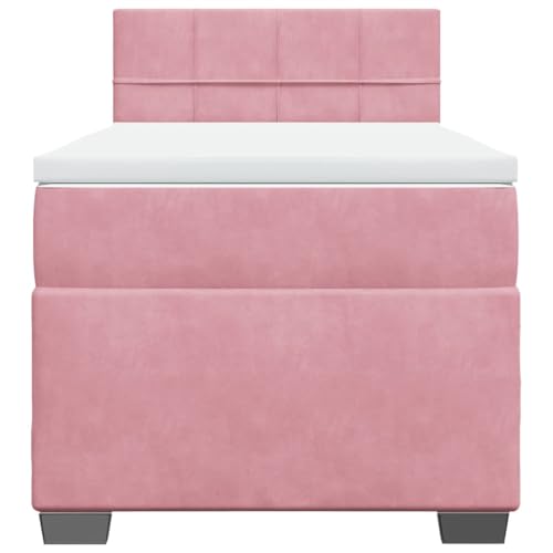 HEFZGDB Boxspringbett mit Matratze Rosa 90x190 cm Samt Einzelbett Familienbett Einzelbetten Doppelbett für Schlafzimmer Gästezimmer Herberge Wohnbereich HEFZGDB Boxspringbett mit Matratze Rosa 90x190 cm Samt Einzelbett Familienbett Einzelbetten Doppelbett für Schlafzimmer Gästezimmer Herberge Wohnbereich von HEFZGDB