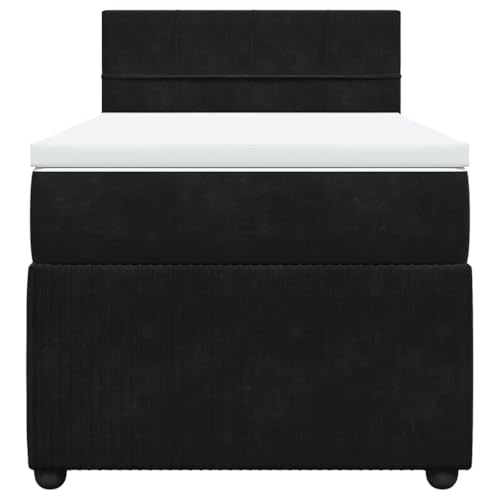 HEFZGDB Boxspringbett mit Matratze Schwarz 100x200 cm Samt Daybed Bettgestell Bed Frame Doppelbett für Wohnbereich Schlafzimmer Gästezimmer Herberge HEFZGDB Boxspringbett mit Matratze Schwarz 100x200 cm Samt Daybed Bettgestell Bed Frame Doppelbett für Wohnbereich Schlafzimmer Gästezimmer Herberge von HEFZGDB