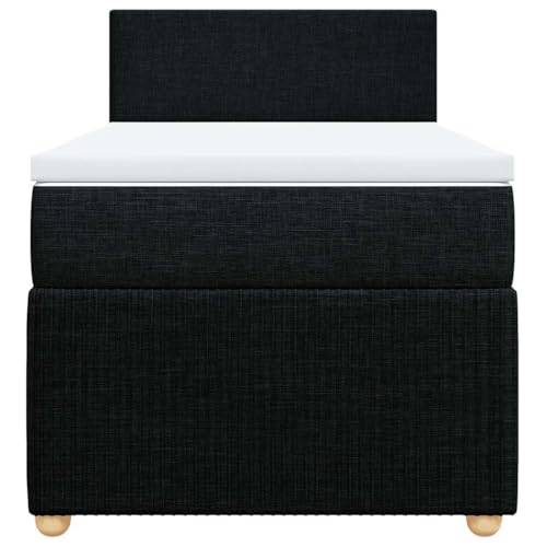 HEFZGDB Boxspringbett mit Matratze Schwarz 100x200 cm Stoff Ehebett Gästebett Einzelbetten Bettrahmen für Herberge Wohnbereich Schlafzimmer Gästezimmer HEFZGDB Boxspringbett mit Matratze Schwarz 100x200 cm Stoff Ehebett Gästebett Einzelbetten Bettrahmen für Herberge Wohnbereich Schlafzimmer Gästezimmer von HEFZGDB