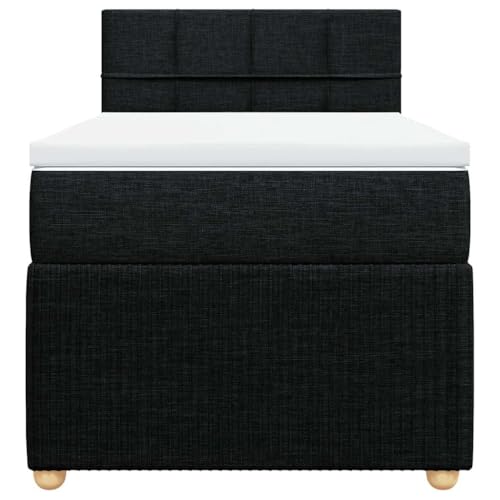 HEFZGDB Boxspringbett mit Matratze Schwarz 100x200 cm Stoff Ehebett Gästebett Einzelbetten Bettrahmen für Herberge Wohnbereich Schlafzimmer Gästezimmer HEFZGDB Boxspringbett mit Matratze Schwarz 100x200 cm Stoff Ehebett Gästebett Einzelbetten Bettrahmen für Herberge Wohnbereich Schlafzimmer Gästezimmer von HEFZGDB
