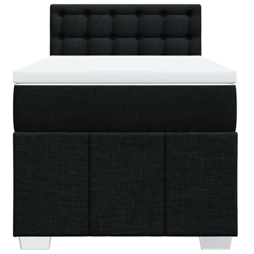 HEFZGDB Boxspringbett mit Matratze Schwarz 100x200 cm Stoff Jugendbett Bettgestell Familienbett Doppelbett für Gästezimmer Wohnbereich Schlafzimmer Herberge HEFZGDB Boxspringbett mit Matratze Schwarz 100x200 cm Stoff Jugendbett Bettgestell Familienbett Doppelbett für Gästezimmer Wohnbereich Schlafzimmer Herberge von HEFZGDB