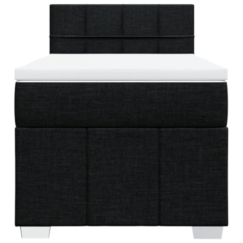 HEFZGDB Boxspringbett mit Matratze Schwarz 100x200 cm Stoff Jugendbett Bettgestell Familienbett Doppelbett für Gästezimmer Wohnbereich Schlafzimmer Herberge HEFZGDB Boxspringbett mit Matratze Schwarz 100x200 cm Stoff Jugendbett Bettgestell Familienbett Doppelbett für Gästezimmer Wohnbereich Schlafzimmer Herberge von HEFZGDB