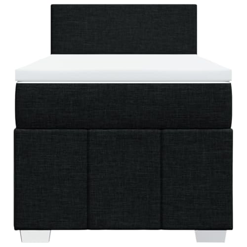 HEFZGDB Boxspringbett mit Matratze Schwarz 100x200 cm Stoff Jugendbett Bettgestell Familienbett Doppelbett für Gästezimmer Wohnbereich Schlafzimmer Herberge HEFZGDB Boxspringbett mit Matratze Schwarz 100x200 cm Stoff Jugendbett Bettgestell Familienbett Doppelbett für Gästezimmer Wohnbereich Schlafzimmer Herberge von HEFZGDB