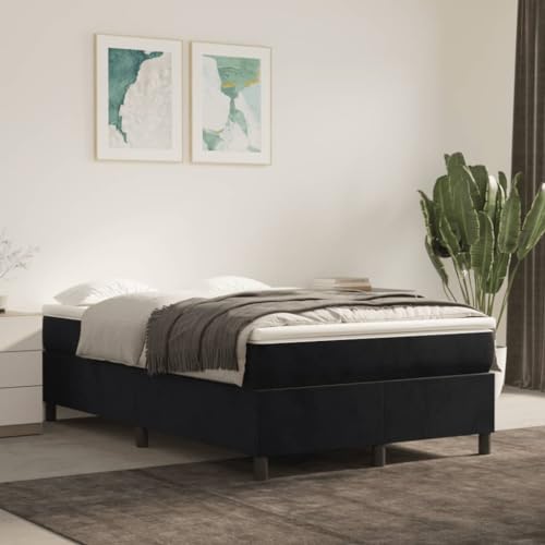 HEFZGDB Boxspringbett mit Matratze Schwarz 120x190 cm Samt Bette Gästebett Bettgestell Doppelbett für Gästezimmer Schlafzimmer Wohnbereich Herberge HEFZGDB Boxspringbett mit Matratze Schwarz 120x190 cm Samt Bette Gästebett Bettgestell Doppelbett für Gästezimmer Schlafzimmer Wohnbereich Herberge von HEFZGDB