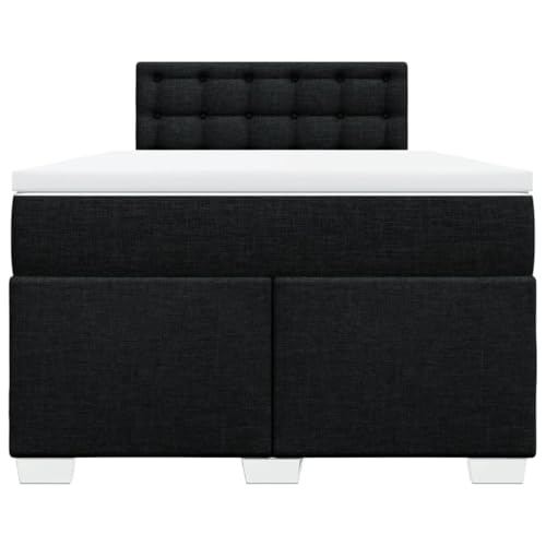 HEFZGDB Boxspringbett mit Matratze Schwarz 120x190 cm Stoff Ehebett Bettgestell Einzelbetten Doppelbett für Schlafzimmer Herberge Wohnbereich Gästezimmer von HEFZGDB