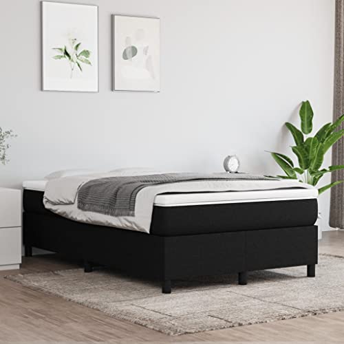 HEFZGDB Boxspringbett mit Matratze Schwarz 120x190 cm Stoff Jugendbett Gästebett Familienbett Bettrahmen für Wohnbereich Herberge Gästezimmer Schlafzimmer HEFZGDB Boxspringbett mit Matratze Schwarz 120x190 cm Stoff Jugendbett Gästebett Familienbett Bettrahmen für Wohnbereich Herberge Gästezimmer Schlafzimmer von HEFZGDB
