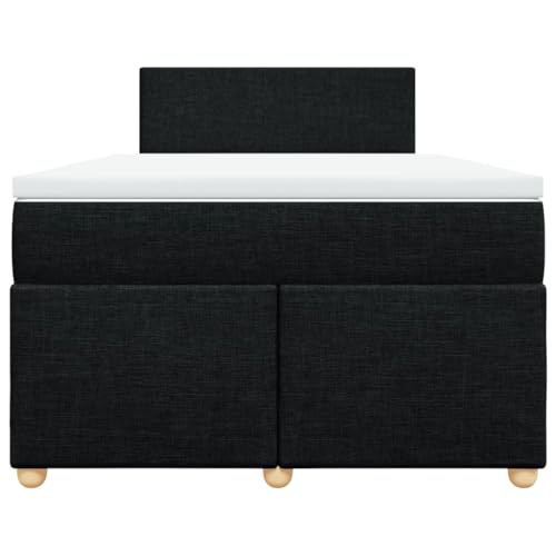 HEFZGDB Boxspringbett mit Matratze Schwarz 120x200 cm Stoff Ehebett Bettgestell Bed Frame Einzelbett für Schlafzimmer Gästezimmer Wohnbereich Herberge von HEFZGDB