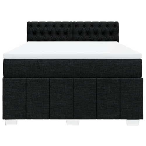 HEFZGDB Boxspringbett mit Matratze Schwarz 140x190 cm Stoff Jugendbett Bettgestell Familienbett Doppelbett für Gästezimmer Wohnbereich Schlafzimmer Herberge HEFZGDB Boxspringbett mit Matratze Schwarz 140x190 cm Stoff Jugendbett Bettgestell Familienbett Doppelbett für Gästezimmer Wohnbereich Schlafzimmer Herberge von HEFZGDB