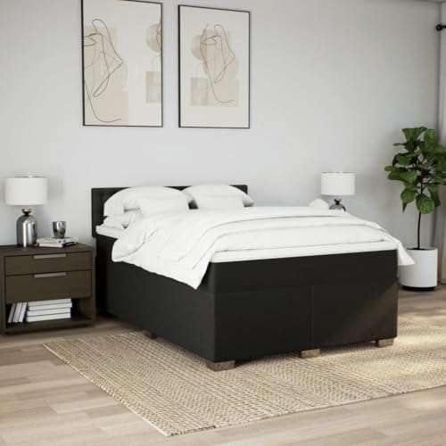 HEFZGDB Boxspringbett mit Matratze Schwarz 140x200 cm Stoff Daybed Gästebett Bettgestell Einzelbett für Gästezimmer Schlafzimmer Wohnbereich Herberge HEFZGDB Boxspringbett mit Matratze Schwarz 140x200 cm Stoff Daybed Gästebett Bettgestell Einzelbett für Gästezimmer Schlafzimmer Wohnbereich Herberge von HEFZGDB