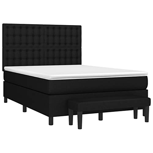HEFZGDB Boxspringbett mit Matratze Schwarz 140x200 cm Stoff Jugendbett Gästebett Bed Frame Einzelbett für Schlafzimmer Gästezimmer Herberge Wohnbereich HEFZGDB Boxspringbett mit Matratze Schwarz 140x200 cm Stoff Jugendbett Gästebett Bed Frame Einzelbett für Schlafzimmer Gästezimmer Herberge Wohnbereich von HEFZGDB