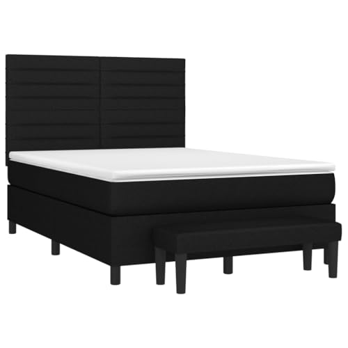 HEFZGDB Boxspringbett mit Matratze Schwarz 140x200 cm Stoff Jugendbett Gästebett Bed Frame Einzelbett für Schlafzimmer Gästezimmer Herberge Wohnbereich HEFZGDB Boxspringbett mit Matratze Schwarz 140x200 cm Stoff Jugendbett Gästebett Bed Frame Einzelbett für Schlafzimmer Gästezimmer Herberge Wohnbereich von HEFZGDB