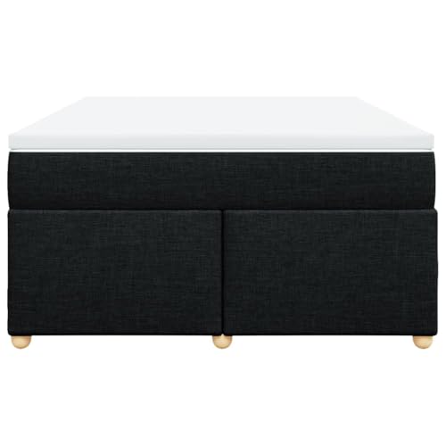HEFZGDB Boxspringbett mit Matratze Schwarz 140x200 cm Stoff Jugendbett Gästebett Bettgestell Single Bed für Schlafzimmer Herberge Gästezimmer Wohnbereich HEFZGDB Boxspringbett mit Matratze Schwarz 140x200 cm Stoff Jugendbett Gästebett Bettgestell Single Bed für Schlafzimmer Herberge Gästezimmer Wohnbereich von HEFZGDB
