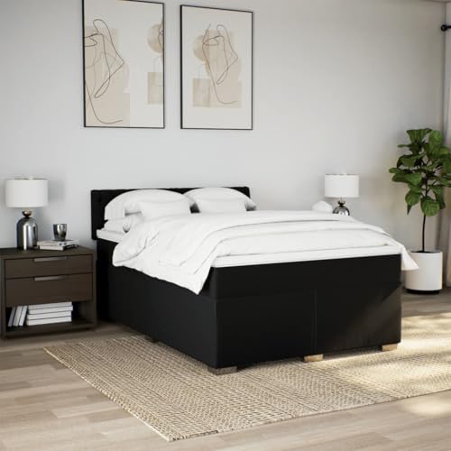 HEFZGDB Boxspringbett mit Matratze Schwarz 160x200 cm Stoff Daybed Gästebett Bettgestell Einzelbett für Gästezimmer Schlafzimmer Wohnbereich Herberge HEFZGDB Boxspringbett mit Matratze Schwarz 160x200 cm Stoff Daybed Gästebett Bettgestell Einzelbett für Gästezimmer Schlafzimmer Wohnbereich Herberge von HEFZGDB