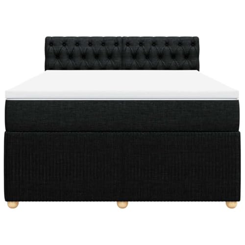 HEFZGDB Boxspringbett mit Matratze Schwarz 160x200 cm Stoff Ehebett Gästebett Einzelbetten Bettrahmen für Herberge Wohnbereich Schlafzimmer Gästezimmer HEFZGDB Boxspringbett mit Matratze Schwarz 160x200 cm Stoff Ehebett Gästebett Einzelbetten Bettrahmen für Herberge Wohnbereich Schlafzimmer Gästezimmer von HEFZGDB