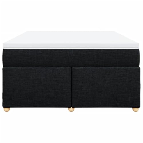HEFZGDB Boxspringbett mit Matratze Schwarz 160x200 cm Stoff Jugendbett Gästebett Bettgestell Single Bed für Schlafzimmer Herberge Gästezimmer Wohnbereich HEFZGDB Boxspringbett mit Matratze Schwarz 160x200 cm Stoff Jugendbett Gästebett Bettgestell Single Bed für Schlafzimmer Herberge Gästezimmer Wohnbereich von HEFZGDB