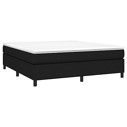 HEFZGDB Boxspringbett mit Matratze Schwarz 160x200 cm Stoff Jugendbett Gästebett Familienbett Bettrahmen für Wohnbereich Herberge Gästezimmer Schlafzimmer HEFZGDB Boxspringbett mit Matratze Schwarz 160x200 cm Stoff Jugendbett Gästebett Familienbett Bettrahmen für Wohnbereich Herberge Gästezimmer Schlafzimmer von HEFZGDB