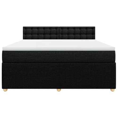 HEFZGDB Boxspringbett mit Matratze Schwarz 180x200 cm Stoff Ehebett Gästebett Einzelbetten Bettrahmen für Herberge Wohnbereich Schlafzimmer Gästezimmer HEFZGDB Boxspringbett mit Matratze Schwarz 180x200 cm Stoff Ehebett Gästebett Einzelbetten Bettrahmen für Herberge Wohnbereich Schlafzimmer Gästezimmer von HEFZGDB