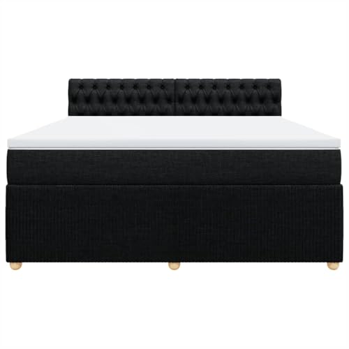 HEFZGDB Boxspringbett mit Matratze Schwarz 180x200 cm Stoff Ehebett Gästebett Einzelbetten Bettrahmen für Herberge Wohnbereich Schlafzimmer Gästezimmer HEFZGDB Boxspringbett mit Matratze Schwarz 180x200 cm Stoff Ehebett Gästebett Einzelbetten Bettrahmen für Herberge Wohnbereich Schlafzimmer Gästezimmer von HEFZGDB