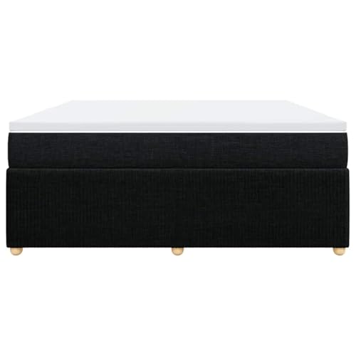 HEFZGDB Boxspringbett mit Matratze Schwarz 180x200 cm Stoff Jugendbett Bettgestell Bed Frame Bettrahmen für Gästezimmer Wohnbereich Herberge Schlafzimmer HEFZGDB Boxspringbett mit Matratze Schwarz 180x200 cm Stoff Jugendbett Bettgestell Bed Frame Bettrahmen für Gästezimmer Wohnbereich Herberge Schlafzimmer von HEFZGDB
