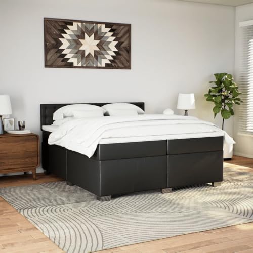 HEFZGDB Boxspringbett mit Matratze Schwarz 200x200 cm Kunstleder Double Bed Gästebett Familienbett Einzelbetten für Wohnbereich Gästezimmer Schlafzimmer Herberge HEFZGDB Boxspringbett mit Matratze Schwarz 200x200 cm Kunstleder Double Bed Gästebett Familienbett Einzelbetten für Wohnbereich Gästezimmer Schlafzimmer Herberge von HEFZGDB