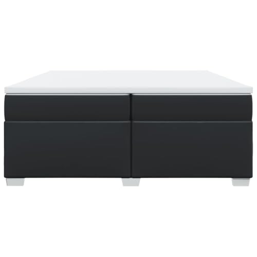 HEFZGDB Boxspringbett mit Matratze Schwarz 200x200 cm Kunstleder Single Bed Gästebett Doppelbett Bettrahmen für Schlafzimmer Wohnbereich Herberge Gästezimmer HEFZGDB Boxspringbett mit Matratze Schwarz 200x200 cm Kunstleder Single Bed Gästebett Doppelbett Bettrahmen für Schlafzimmer Wohnbereich Herberge Gästezimmer von HEFZGDB