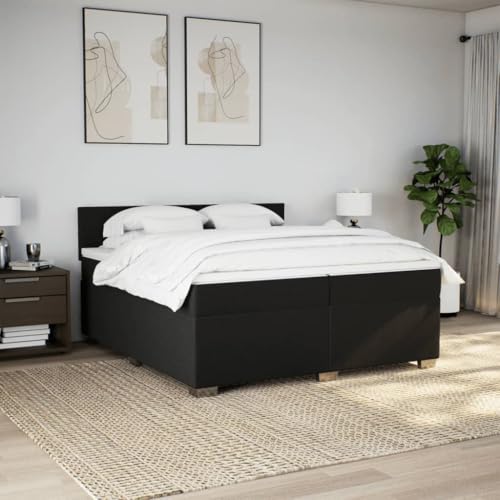 HEFZGDB Boxspringbett mit Matratze Schwarz 200x200 cm Stoff Daybed Gästebett Bettgestell Einzelbett für Gästezimmer Schlafzimmer Wohnbereich Herberge HEFZGDB Boxspringbett mit Matratze Schwarz 200x200 cm Stoff Daybed Gästebett Bettgestell Einzelbett für Gästezimmer Schlafzimmer Wohnbereich Herberge von HEFZGDB