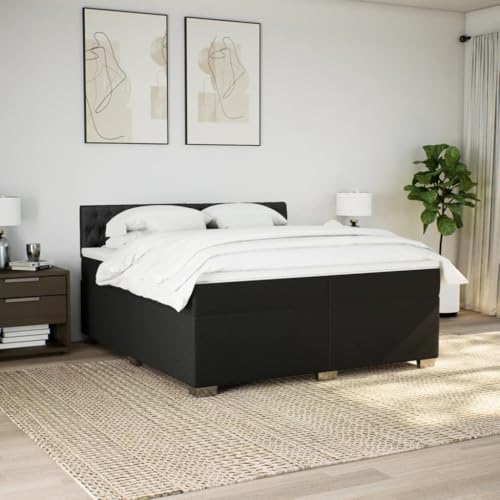 HEFZGDB Boxspringbett mit Matratze Schwarz 200x200 cm Stoff Daybed Gästebett Bettgestell Einzelbett für Gästezimmer Schlafzimmer Wohnbereich Herberge HEFZGDB Boxspringbett mit Matratze Schwarz 200x200 cm Stoff Daybed Gästebett Bettgestell Einzelbett für Gästezimmer Schlafzimmer Wohnbereich Herberge von HEFZGDB