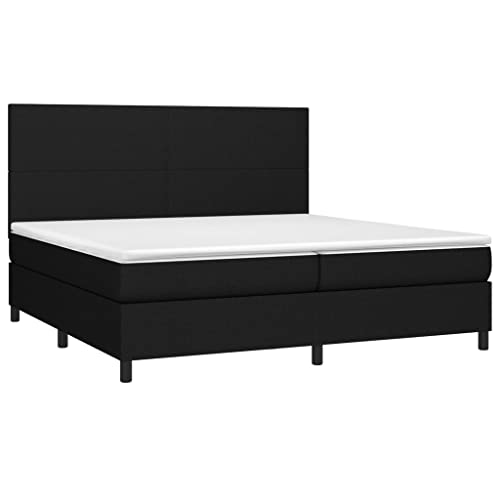 HEFZGDB Boxspringbett mit Matratze Schwarz 200x200 cm Stoff Double Bed Gästebett Bed Frame Doppelbett für Gästezimmer Wohnbereich Schlafzimmer Herberge HEFZGDB Boxspringbett mit Matratze Schwarz 200x200 cm Stoff Double Bed Gästebett Bed Frame Doppelbett für Gästezimmer Wohnbereich Schlafzimmer Herberge von HEFZGDB