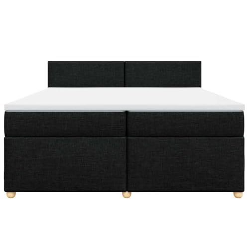 HEFZGDB Boxspringbett mit Matratze Schwarz 200x200 cm Stoff Ehebett Bettgestell Bed Frame Einzelbett für Schlafzimmer Gästezimmer Wohnbereich Herberge HEFZGDB Boxspringbett mit Matratze Schwarz 200x200 cm Stoff Ehebett Bettgestell Bed Frame Einzelbett für Schlafzimmer Gästezimmer Wohnbereich Herberge von HEFZGDB