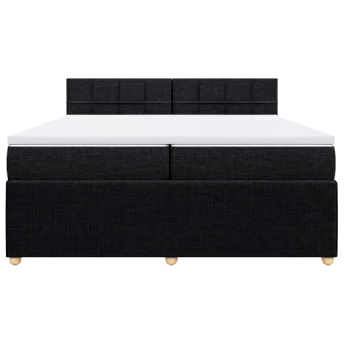 HEFZGDB Boxspringbett mit Matratze Schwarz 200x200 cm Stoff Ehebett Gästebett Einzelbetten Bettrahmen für Herberge Wohnbereich Schlafzimmer Gästezimmer HEFZGDB Boxspringbett mit Matratze Schwarz 200x200 cm Stoff Ehebett Gästebett Einzelbetten Bettrahmen für Herberge Wohnbereich Schlafzimmer Gästezimmer von HEFZGDB