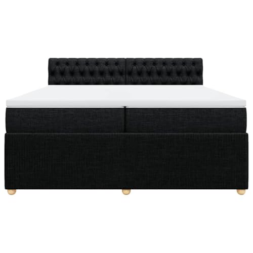 HEFZGDB Boxspringbett mit Matratze Schwarz 200x200 cm Stoff Ehebett Gästebett Einzelbetten Bettrahmen für Herberge Wohnbereich Schlafzimmer Gästezimmer HEFZGDB Boxspringbett mit Matratze Schwarz 200x200 cm Stoff Ehebett Gästebett Einzelbetten Bettrahmen für Herberge Wohnbereich Schlafzimmer Gästezimmer von HEFZGDB