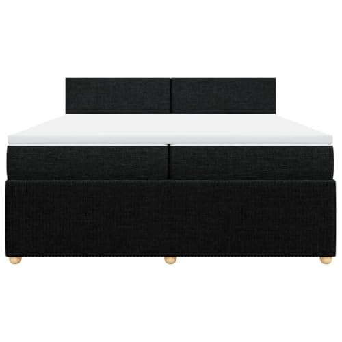 HEFZGDB Boxspringbett mit Matratze Schwarz 200x200 cm Stoff Ehebett Gästebett Einzelbetten Bettrahmen für Herberge Wohnbereich Schlafzimmer Gästezimmer HEFZGDB Boxspringbett mit Matratze Schwarz 200x200 cm Stoff Ehebett Gästebett Einzelbetten Bettrahmen für Herberge Wohnbereich Schlafzimmer Gästezimmer von HEFZGDB