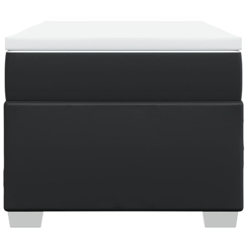 HEFZGDB Boxspringbett mit Matratze Schwarz 80x200 cm Kunstleder Single Bed Gästebett Doppelbett Bettrahmen für Schlafzimmer Wohnbereich Herberge Gästezimmer von HEFZGDB
