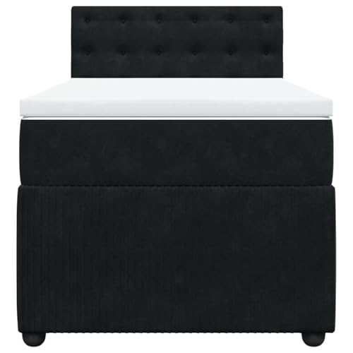 HEFZGDB Boxspringbett mit Matratze Schwarz 80x200 cm Samt Daybed Bettgestell Bed Frame Doppelbett für Wohnbereich Schlafzimmer Gästezimmer Herberge HEFZGDB Boxspringbett mit Matratze Schwarz 80x200 cm Samt Daybed Bettgestell Bed Frame Doppelbett für Wohnbereich Schlafzimmer Gästezimmer Herberge von HEFZGDB