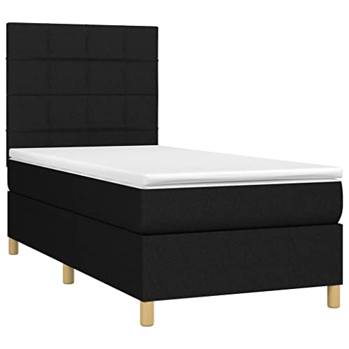 HEFZGDB Boxspringbett mit Matratze Schwarz 80x200 cm Stoff Daybed Gästebett Bed Frame Bettrahmen für Herberge Wohnbereich Gästezimmer Schlafzimmer HEFZGDB Boxspringbett mit Matratze Schwarz 80x200 cm Stoff Daybed Gästebett Bed Frame Bettrahmen für Herberge Wohnbereich Gästezimmer Schlafzimmer von HEFZGDB