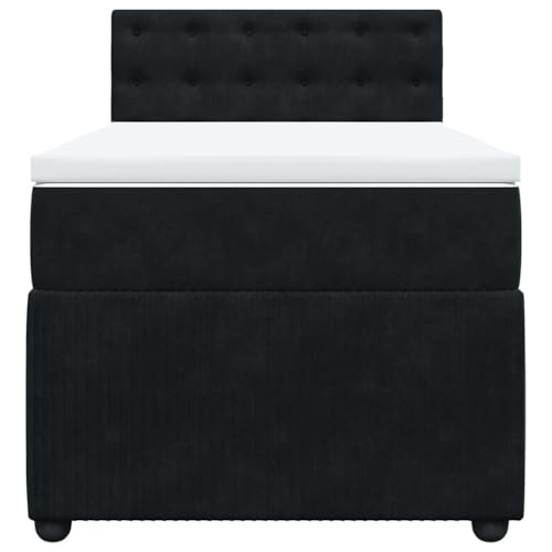 HEFZGDB Boxspringbett mit Matratze Schwarz 90x190 cm Samt Daybed Bettgestell Bed Frame Doppelbett für Wohnbereich Schlafzimmer Gästezimmer Herberge HEFZGDB Boxspringbett mit Matratze Schwarz 90x190 cm Samt Daybed Bettgestell Bed Frame Doppelbett für Wohnbereich Schlafzimmer Gästezimmer Herberge von HEFZGDB