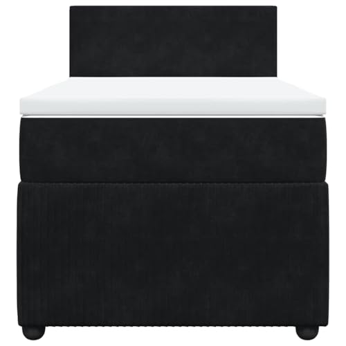 HEFZGDB Boxspringbett mit Matratze Schwarz 90x200 cm Samt Daybed Bettgestell Bed Frame Doppelbett für Wohnbereich Schlafzimmer Gästezimmer Herberge HEFZGDB Boxspringbett mit Matratze Schwarz 90x200 cm Samt Daybed Bettgestell Bed Frame Doppelbett für Wohnbereich Schlafzimmer Gästezimmer Herberge von HEFZGDB