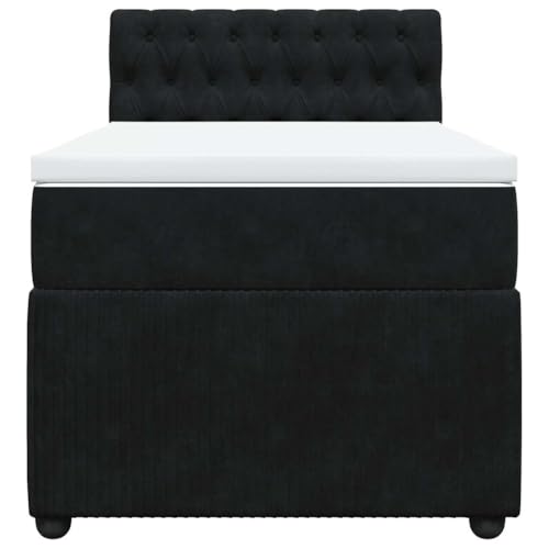 HEFZGDB Boxspringbett mit Matratze Schwarz 90x200 cm Samt Daybed Bettgestell Bed Frame Doppelbett für Wohnbereich Schlafzimmer Gästezimmer Herberge HEFZGDB Boxspringbett mit Matratze Schwarz 90x200 cm Samt Daybed Bettgestell Bed Frame Doppelbett für Wohnbereich Schlafzimmer Gästezimmer Herberge von HEFZGDB
