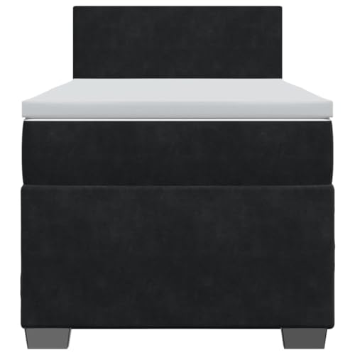 HEFZGDB Boxspringbett mit Matratze Schwarz 90x200 cm Samt Einzelbett Familienbett Einzelbetten Doppelbett für Schlafzimmer Gästezimmer Herberge Wohnbereich HEFZGDB Boxspringbett mit Matratze Schwarz 90x200 cm Samt Einzelbett Familienbett Einzelbetten Doppelbett für Schlafzimmer Gästezimmer Herberge Wohnbereich von HEFZGDB