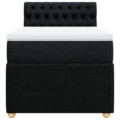 HEFZGDB Boxspringbett mit Matratze Schwarz 90x200 cm Stoff Ehebett Gästebett Einzelbetten Bettrahmen für Herberge Wohnbereich Schlafzimmer Gästezimmer HEFZGDB Boxspringbett mit Matratze Schwarz 90x200 cm Stoff Ehebett Gästebett Einzelbetten Bettrahmen für Herberge Wohnbereich Schlafzimmer Gästezimmer von HEFZGDB