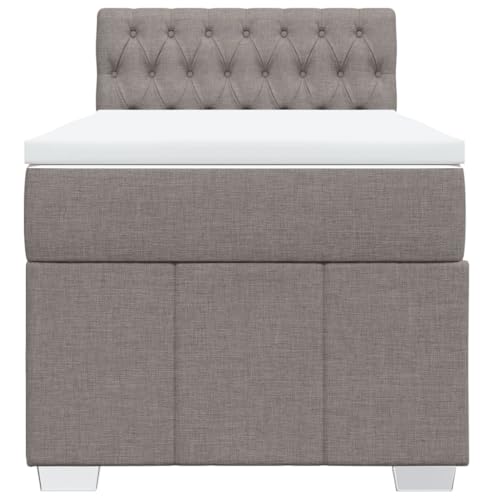 HEFZGDB Boxspringbett mit Matratze Taupe 100x200 cm Stoff Jugendbett Bettgestell Familienbett Doppelbett für Gästezimmer Wohnbereich Schlafzimmer Herberge HEFZGDB Boxspringbett mit Matratze Taupe 100x200 cm Stoff Jugendbett Bettgestell Familienbett Doppelbett für Gästezimmer Wohnbereich Schlafzimmer Herberge von HEFZGDB