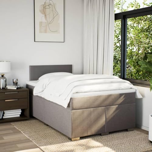 HEFZGDB Boxspringbett mit Matratze Taupe 120x190 cm Stoff Daybed Gästebett Bettgestell Einzelbett für Gästezimmer Schlafzimmer Wohnbereich Herberge HEFZGDB Boxspringbett mit Matratze Taupe 120x190 cm Stoff Daybed Gästebett Bettgestell Einzelbett für Gästezimmer Schlafzimmer Wohnbereich Herberge von HEFZGDB